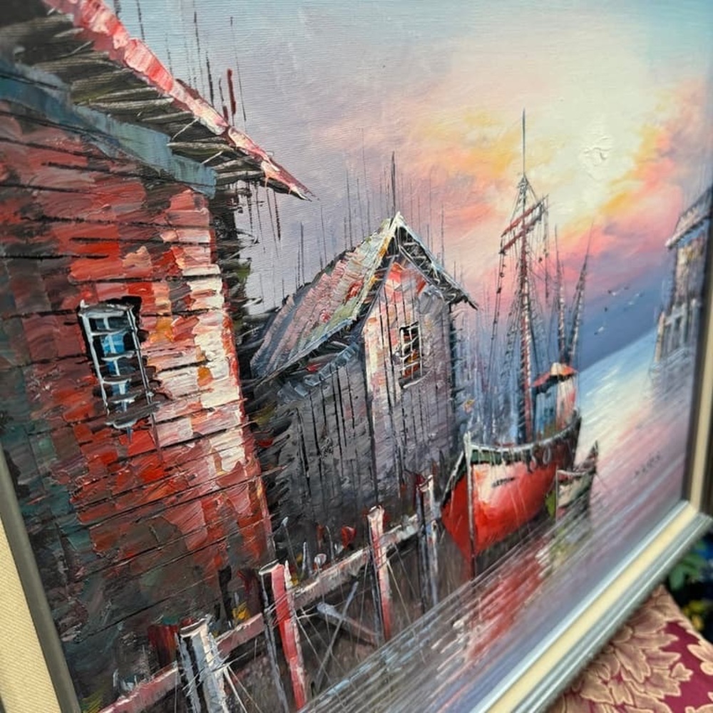 Vintage Framed Oil Painting on Canvas by W. Jones - Picture 2 of 6